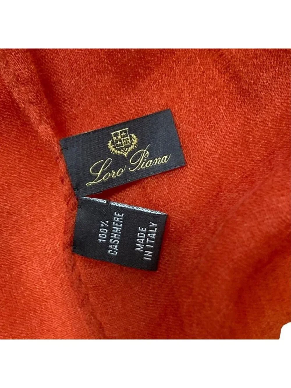 Loro Piana Cashmere 100% Gradation Large Shawl Orange Yellow Scarf